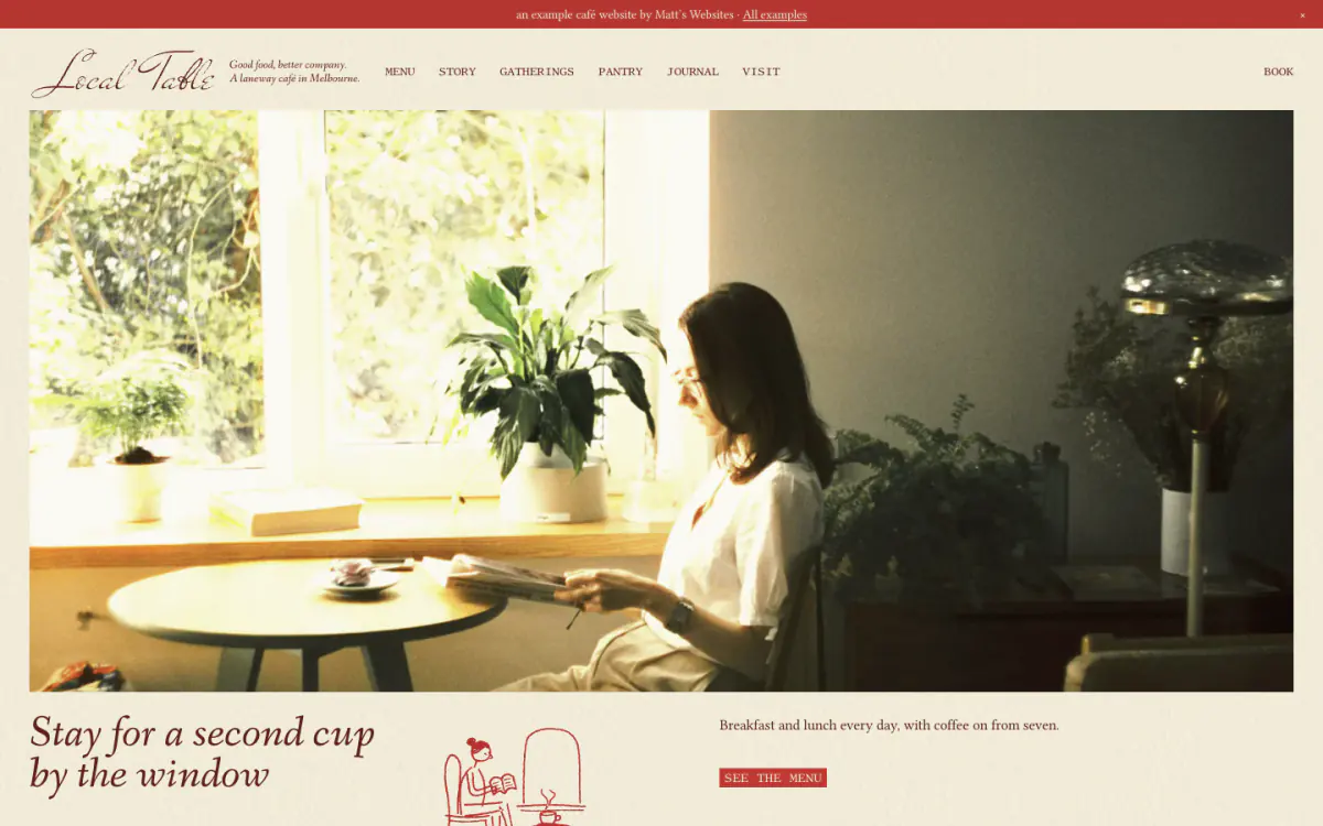 Local Table website homepage